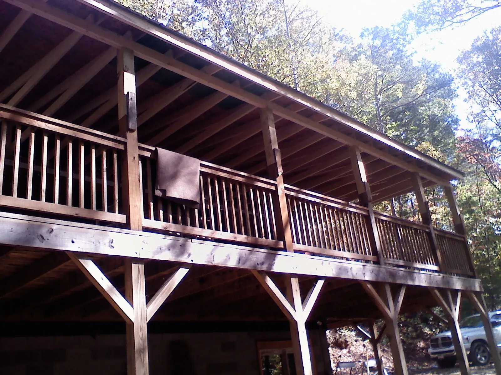 Timber framing under a new elevated porch and deck — Roof Leak Repair in Windermere by Roofing Brothers